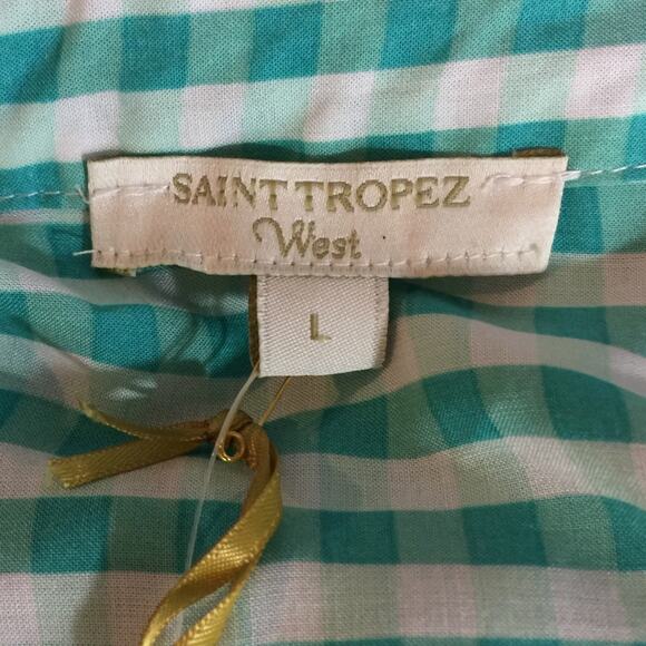 Saint Tropez West Top Gingham Tie Front Sleeveless Check Top Large NEW!! - Picture 5 of 8